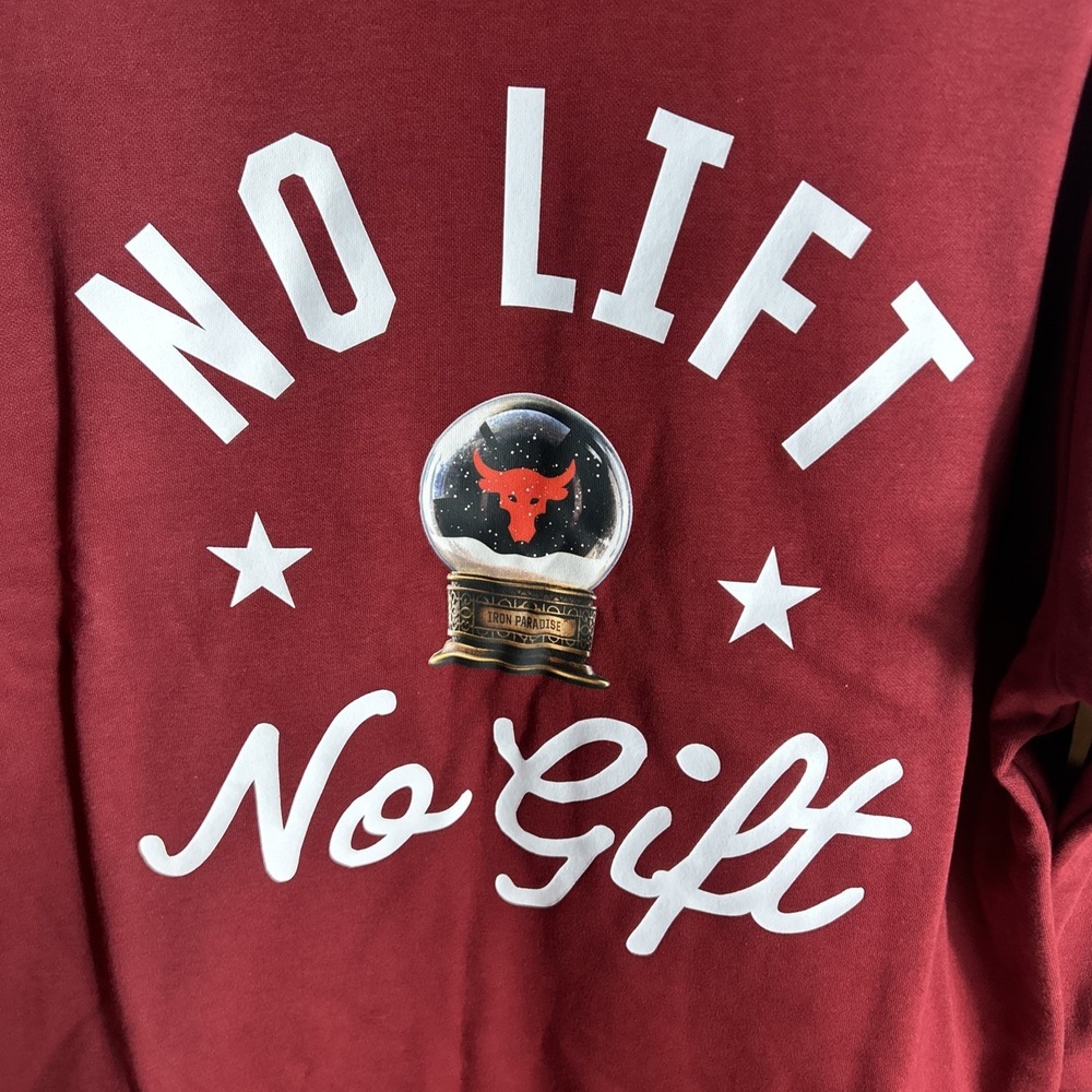 UNDER ARMOUR MENS PROJECT ROCK RED ONE NO LIFT NO GIFT CREWNECK Size S/PH/CH - Picture 3 of 7